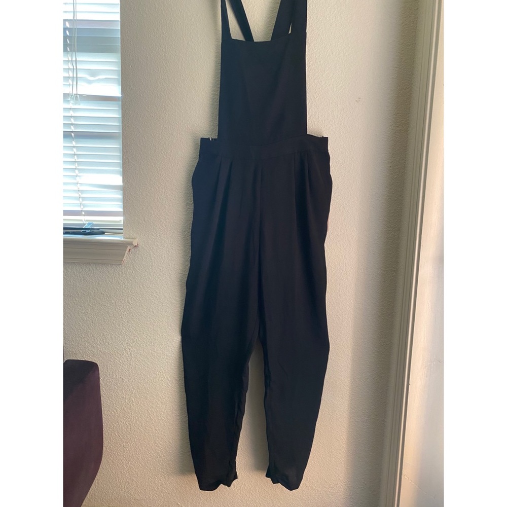 Black jumpsuit with zipper in the back